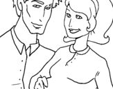 Coloring page Father and mother painted bygrace