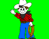 Coloring page Little cowboy painted bygrady