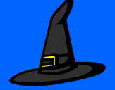 Coloring page Witch's hat painted bydarielys
