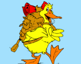 Coloring page Travelling duck painted bymichele
