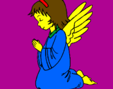 Coloring page Angel praying painted byjulia