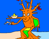 Coloring page Tree painted byjt carrot