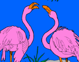 Coloring page Flamingos painted bykendall