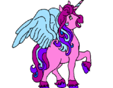 Coloring page Unicorn with wings painted byzoey