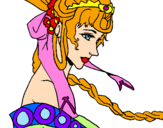 Coloring page Chinese princess painted byPZ