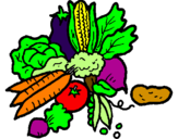 Coloring page vegetables painted bynicolas