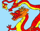 Coloring page Chinese dragon painted byIvy