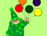 Coloring page Clown with balloons painted byRose