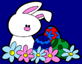 Coloring page Easter Bunny painted bysara