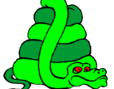 Coloring page Large snake painted by124