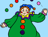 Coloring page Clown with balls painted byRosalea