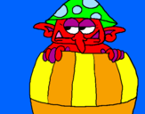 Coloring page Goblin in a barrel painted bykoty