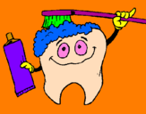 Coloring page Tooth cleaning itself painted byNÓRÁ