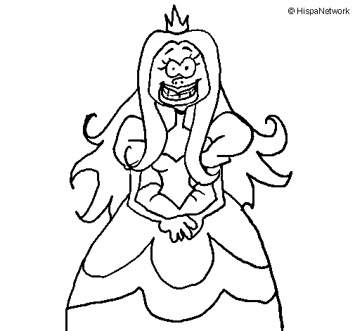 Coloring page Ugly princess painted byk