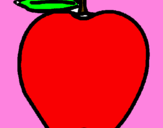 Coloring page apple painted byHannah montana.
