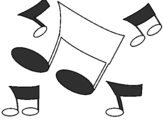 Coloring page Musical notes painted byladeda