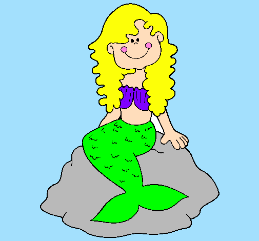 Mermaid sitting on a rock