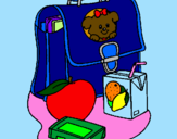 Coloring page Backpack and breakfast painted byRose