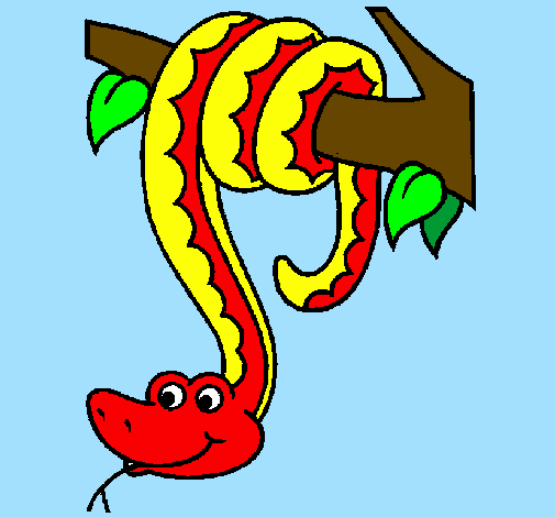 Snake hanging from a tree