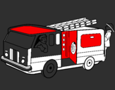Coloring page Firefighters in the fire engine painted by9i5tyrt6789i