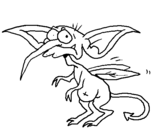 Coloring page Winged monster painted bybat guy