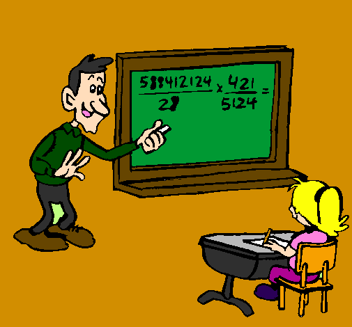 Coloring page Mathematics teacher painted byolivia