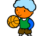 Coloring page Basketball player painted byJAN