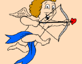 Coloring page Happy cupid painted byMarga