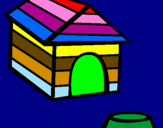 Coloring page Dog house painted bydarielys