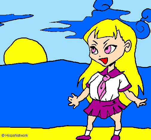 Manga schoolgirl