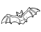 Coloring page Flying bat painted bym