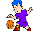 Coloring page Little boy dribbling ball painted bydaniel