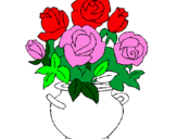 Coloring page Vase of flowers painted byELENA
