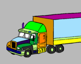 Coloring page Truck trailer painted bynicolas