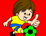 Coloring page Boy playing football painted byacirema