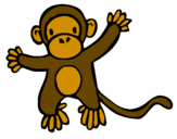 Coloring page Monkey painted byaaa