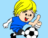 Coloring page Boy playing football painted byMARC