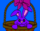 Coloring page Bunny in basket painted byolivia