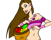 Coloring page Young Itza woman painted bygatita