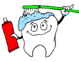 Coloring page Tooth cleaning itself painted byKennedy
