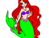 Coloring page Little mermaid painted byabigail