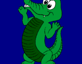 Coloring page Baby crocodile painted bynolose