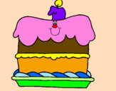 Coloring page Birthday cake painted byIratxe