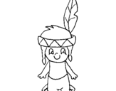 Coloring page Little Indian painted byh