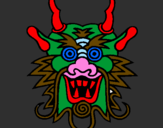 Coloring page Dragon face painted byJuan Pablo