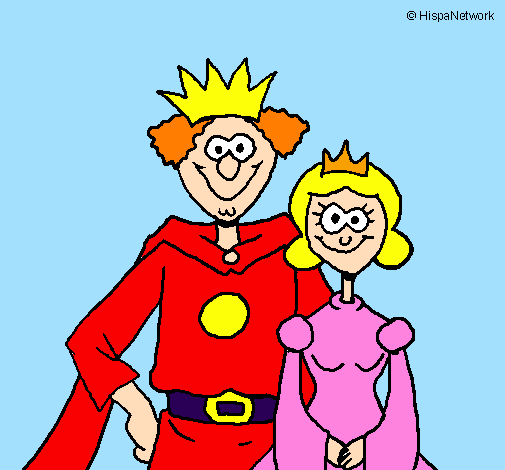 Coloring page King and queen painted bycartoons
