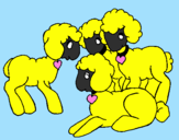 Coloring page Lambs painted bymolly