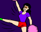 Coloring page Cheerleader painted by.m,,,,,,,,,,,ssdfr4567,,,