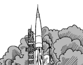 Coloring page Rocket launch painted bycynthia