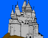 Coloring page Medieval castle painted byaimar
